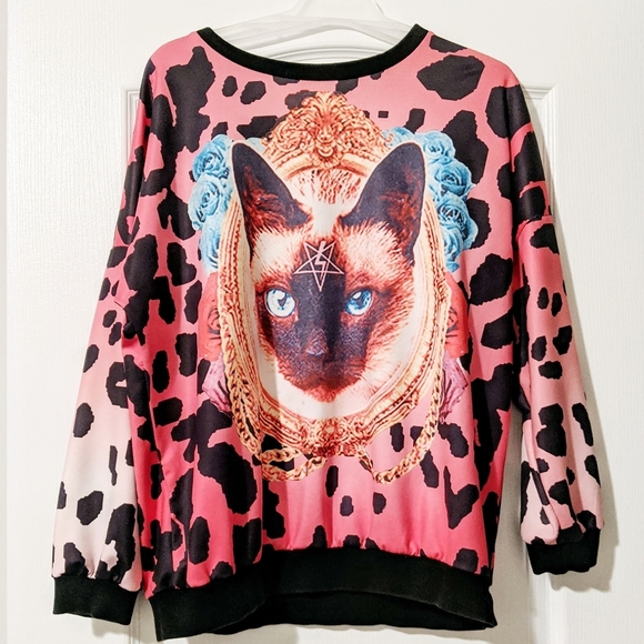 ROMWE Siamese Cat Printed Top - Picture 2 of 4